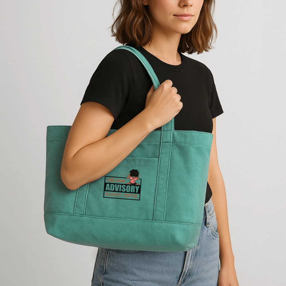 Cotton Pigment Dyed Tote Bag - mermaid green