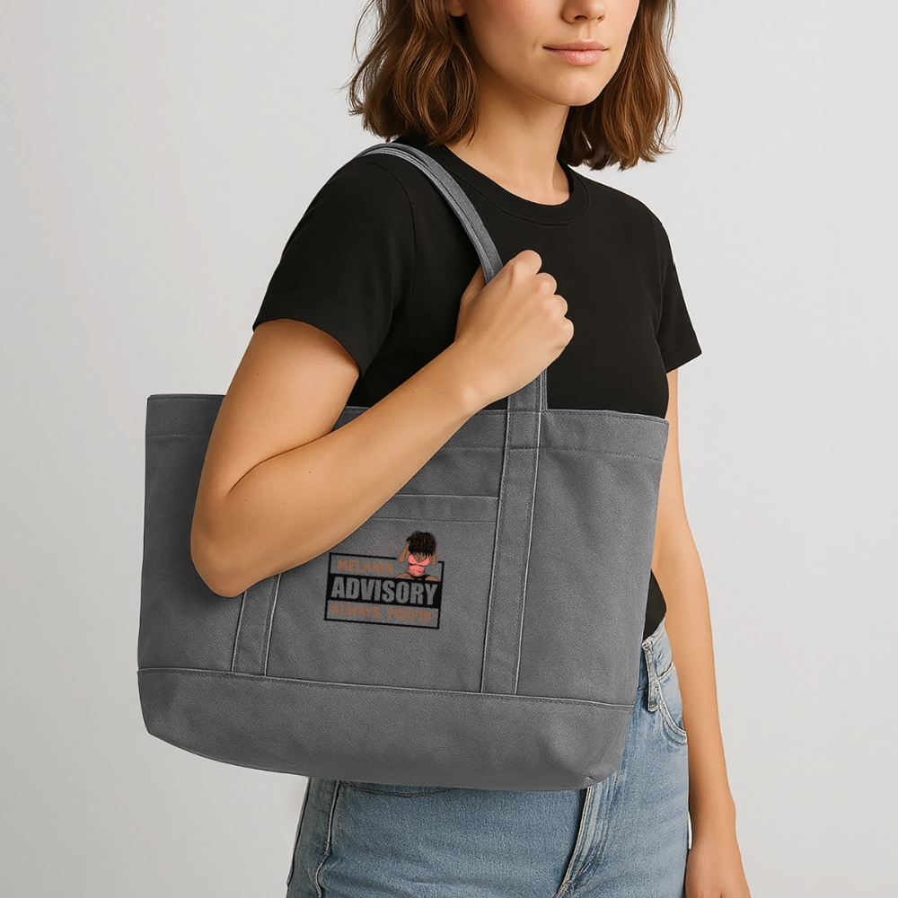 Cotton Pigment Dyed Tote Bag - charcoal grey