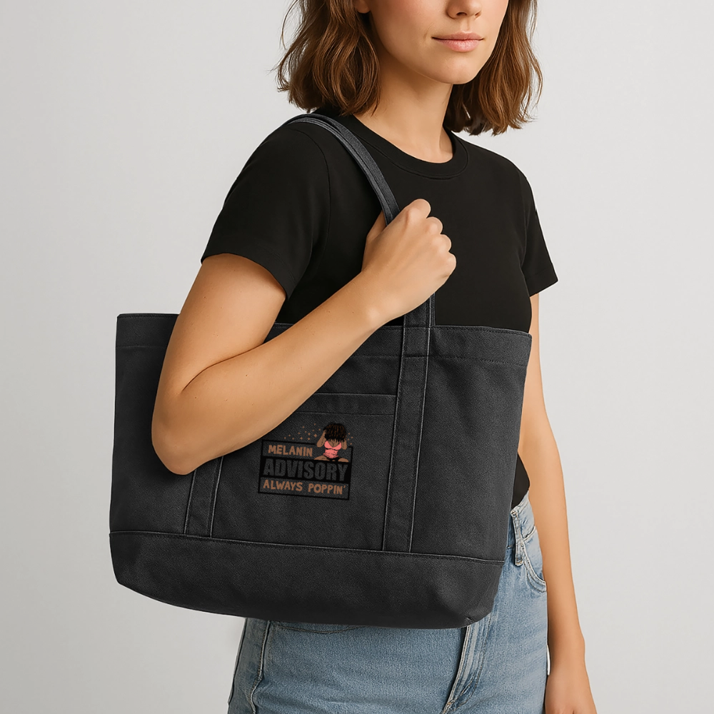 Cotton Pigment Dyed Tote Bag - washed black