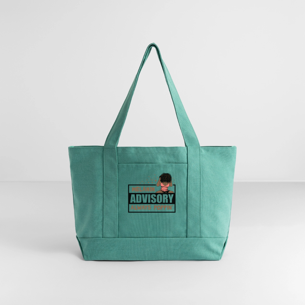 Cotton Pigment Dyed Tote Bag - mermaid green
